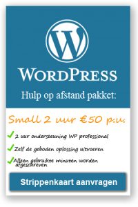 Wordpress ondersteuning hulp op afstand pakket 1