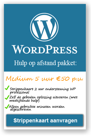 Wordpress ondersteuning hulp op afstand pakket 2