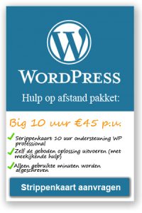 Wordpress ondersteuning hulp op afstand pakket 2