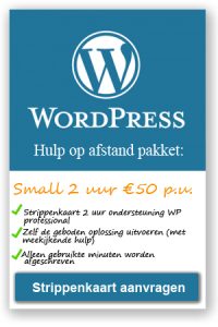 Wordpress ondersteuning hulp op afstand pakket 1